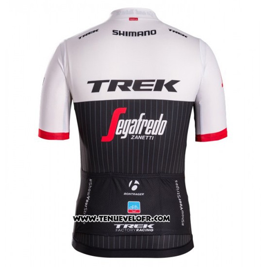 2016 Maillot Ciclismo Trek Segafredo Noir et Blanc Manches Courtes et Cuissard
